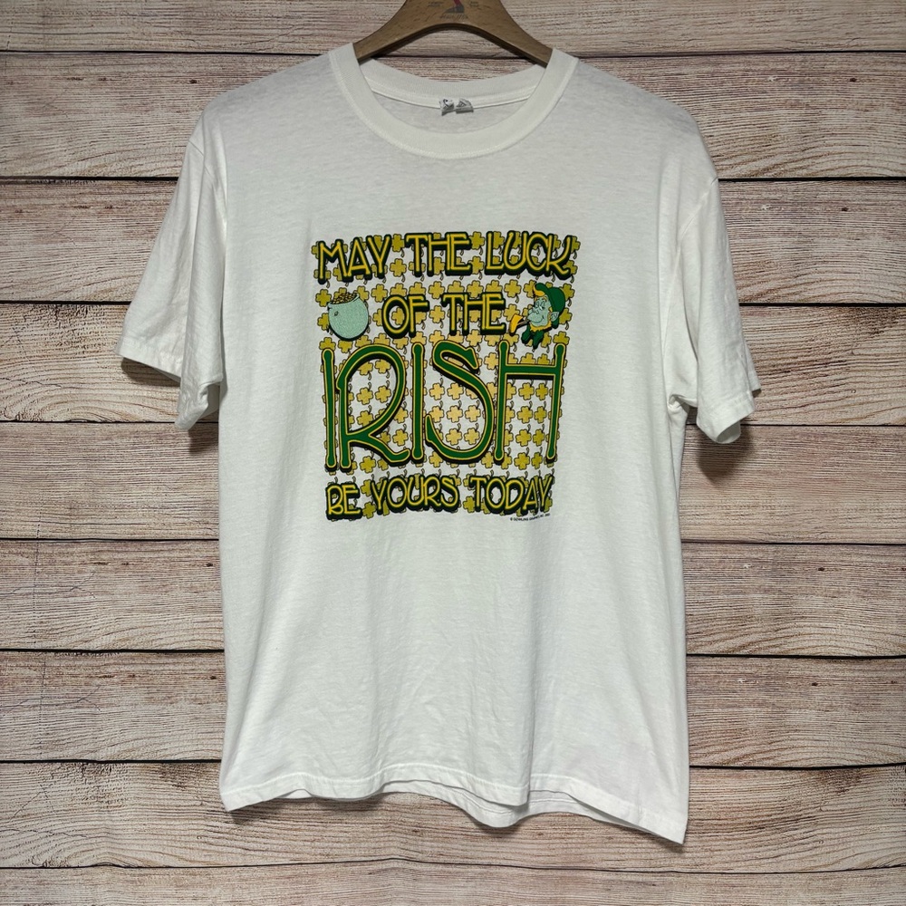 Vintage 2003 St Patrick's Day Graphic Tee XL Anvil May The Luck Irish Shirt‎